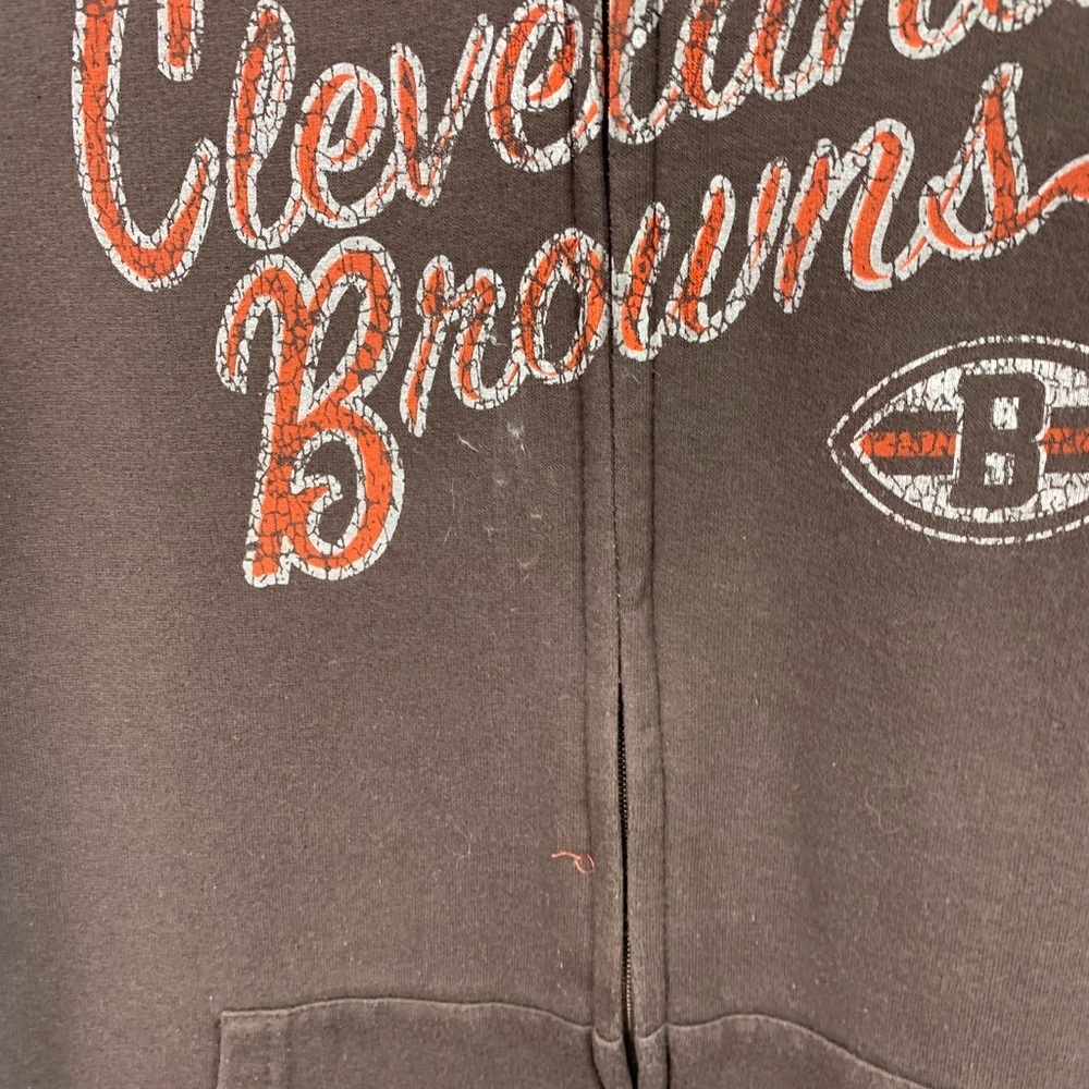 NFL Cleveland Browns Women’s XL Zip Front Hoodie Sweatshirt Football Graphic - Picture 3 of 8